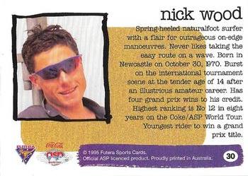1995 Futera #30 Nick Wood Back